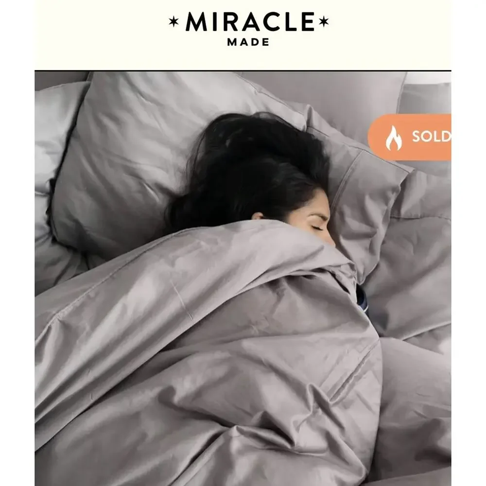 Miracle Made Cooling Antibacterial Deep Fitted Supima Cotton Sheet Set Full Gray